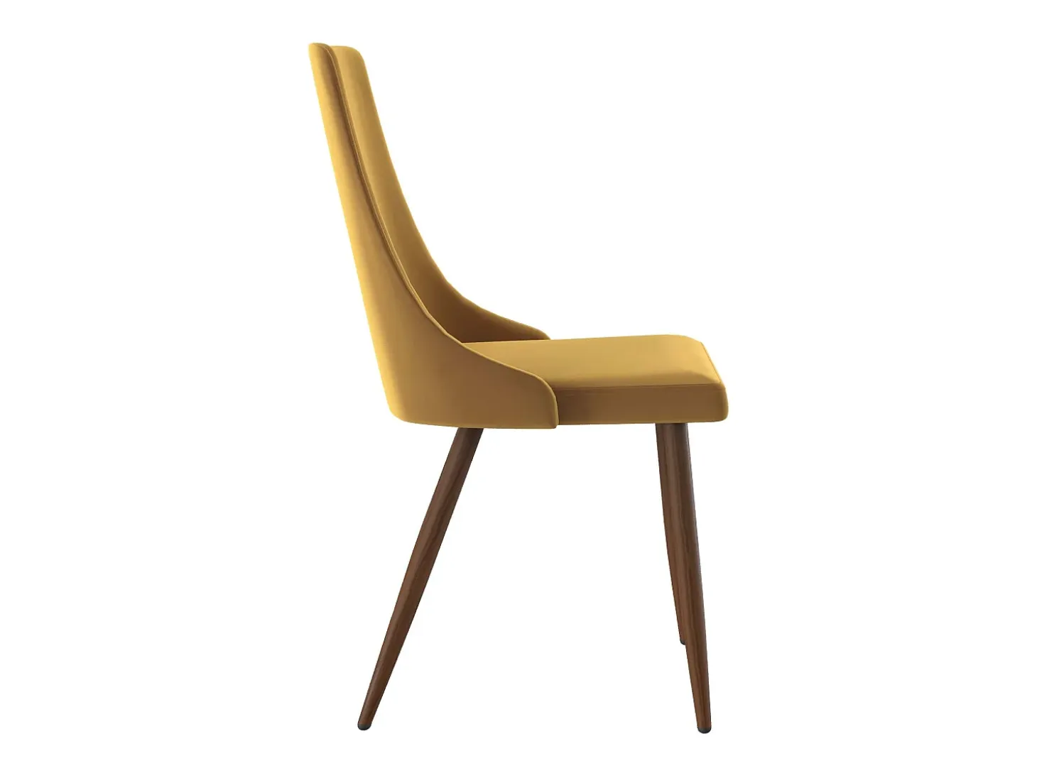 Set de 2 sillas de terciopelo amarillo mostaza - Vinni
