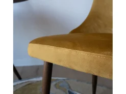 Set de 2 sillas de terciopelo amarillo mostaza - Vinni