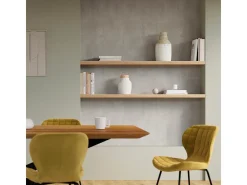 Set de 2 sillas de terciopelo amarillo curry - Mazzia