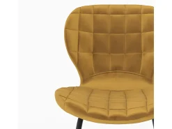 Set de 2 sillas de terciopelo amarillo curry - Mazzia