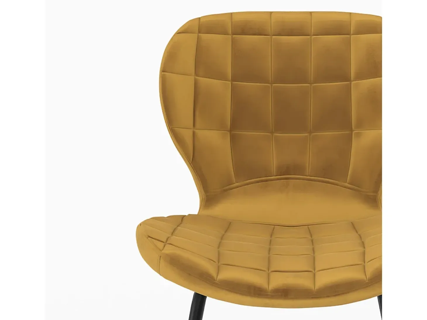 Set de 2 sillas de terciopelo amarillo curry - Mazzia