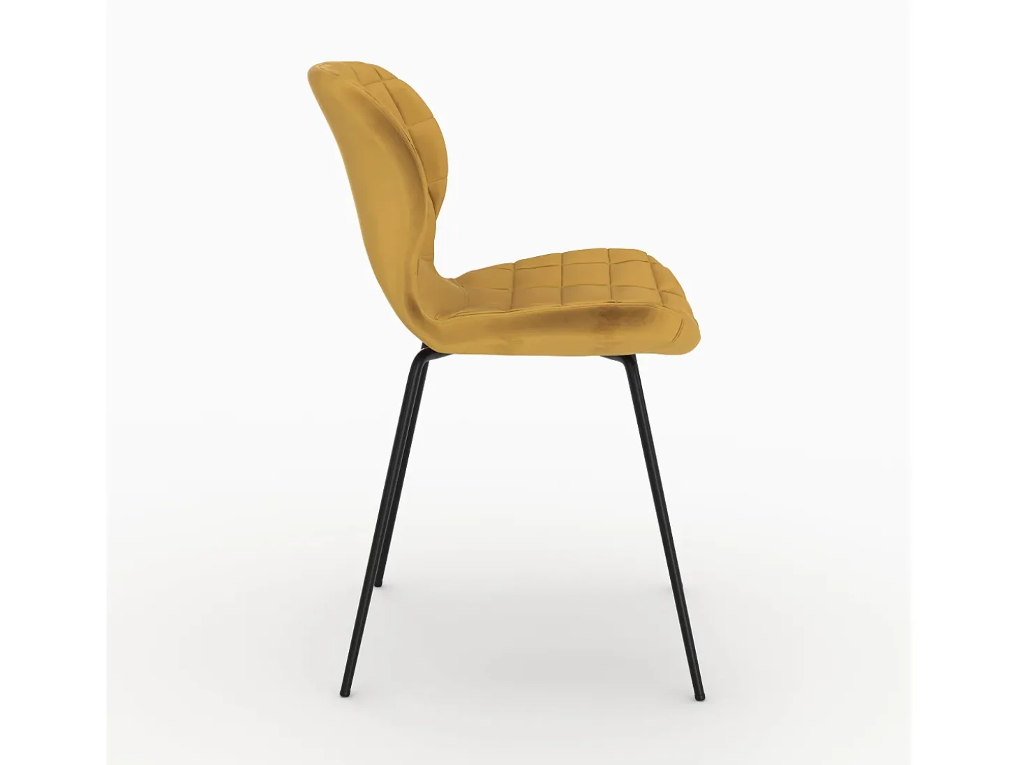 Set de 2 sillas de terciopelo amarillo curry - Mazzia