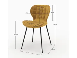 Set de 2 sillas de terciopelo amarillo curry - Mazzia