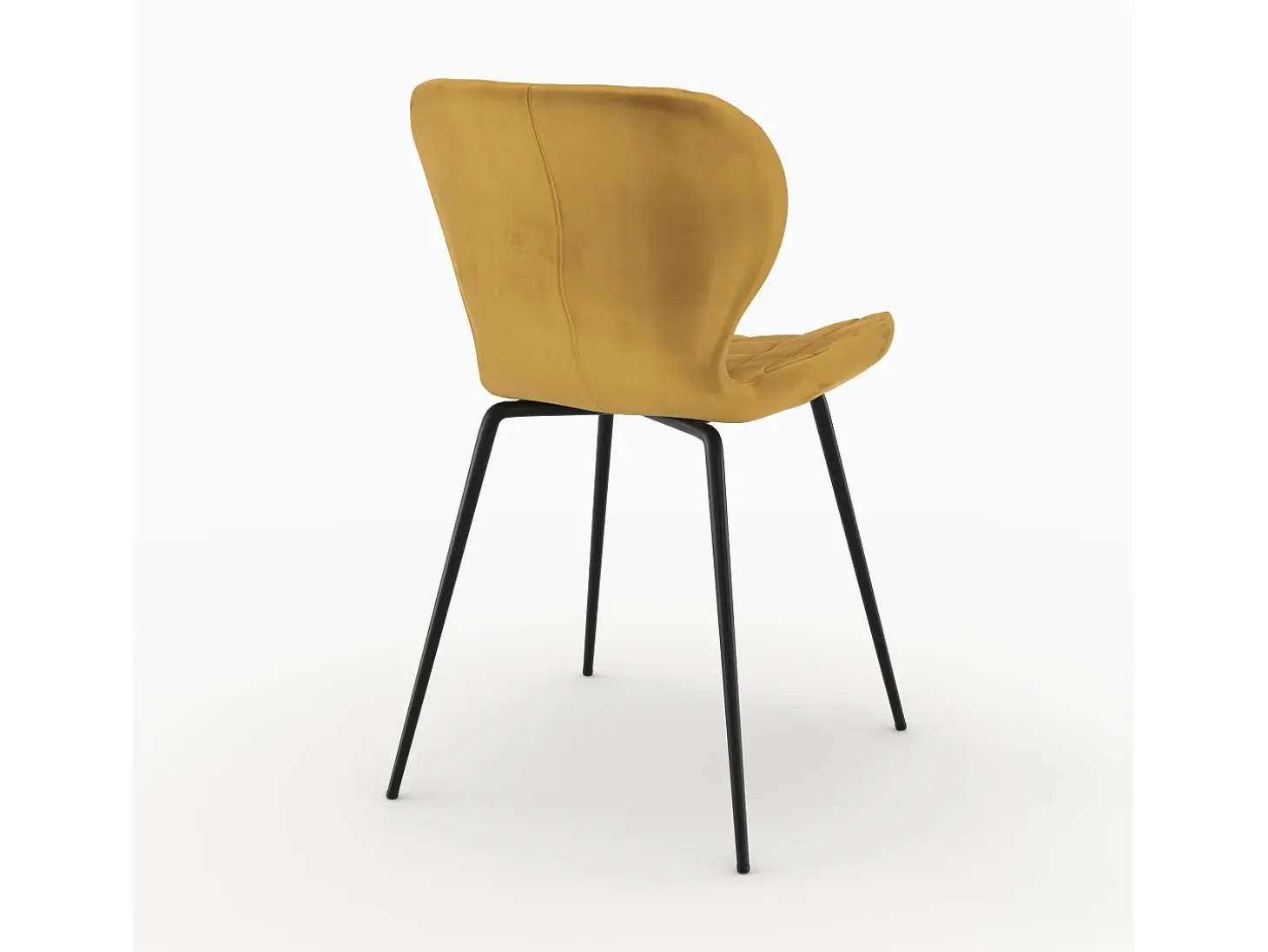 Set de 2 sillas de terciopelo amarillo curry - Mazzia