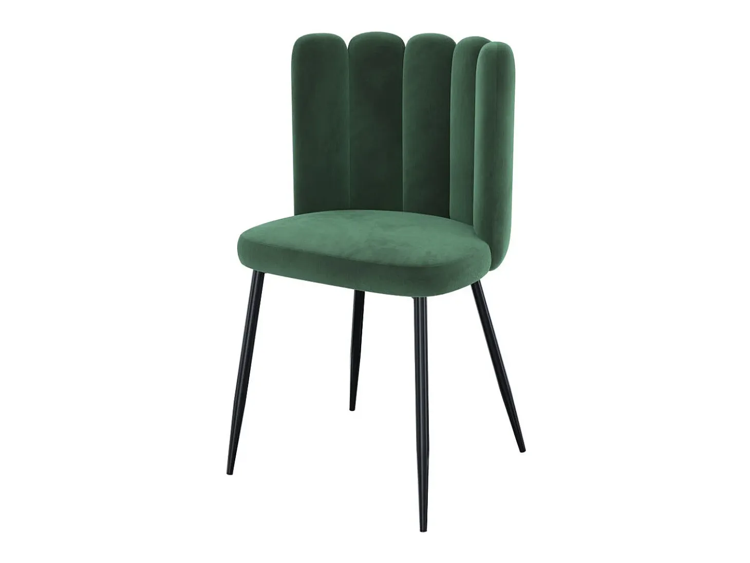Set de 2 sillas de terciopelo verde con patas de metal - Rosy