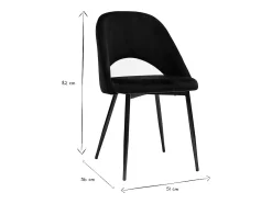 Set de 2 sillas de terciopelo negro con patas de metal COSETTE