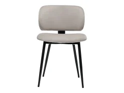 Set de 2 sillas de terciopelo color topo y metal negro ATRIUM