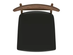 Set de 2 sillas en cuero sintético negro y madera clara - Lana