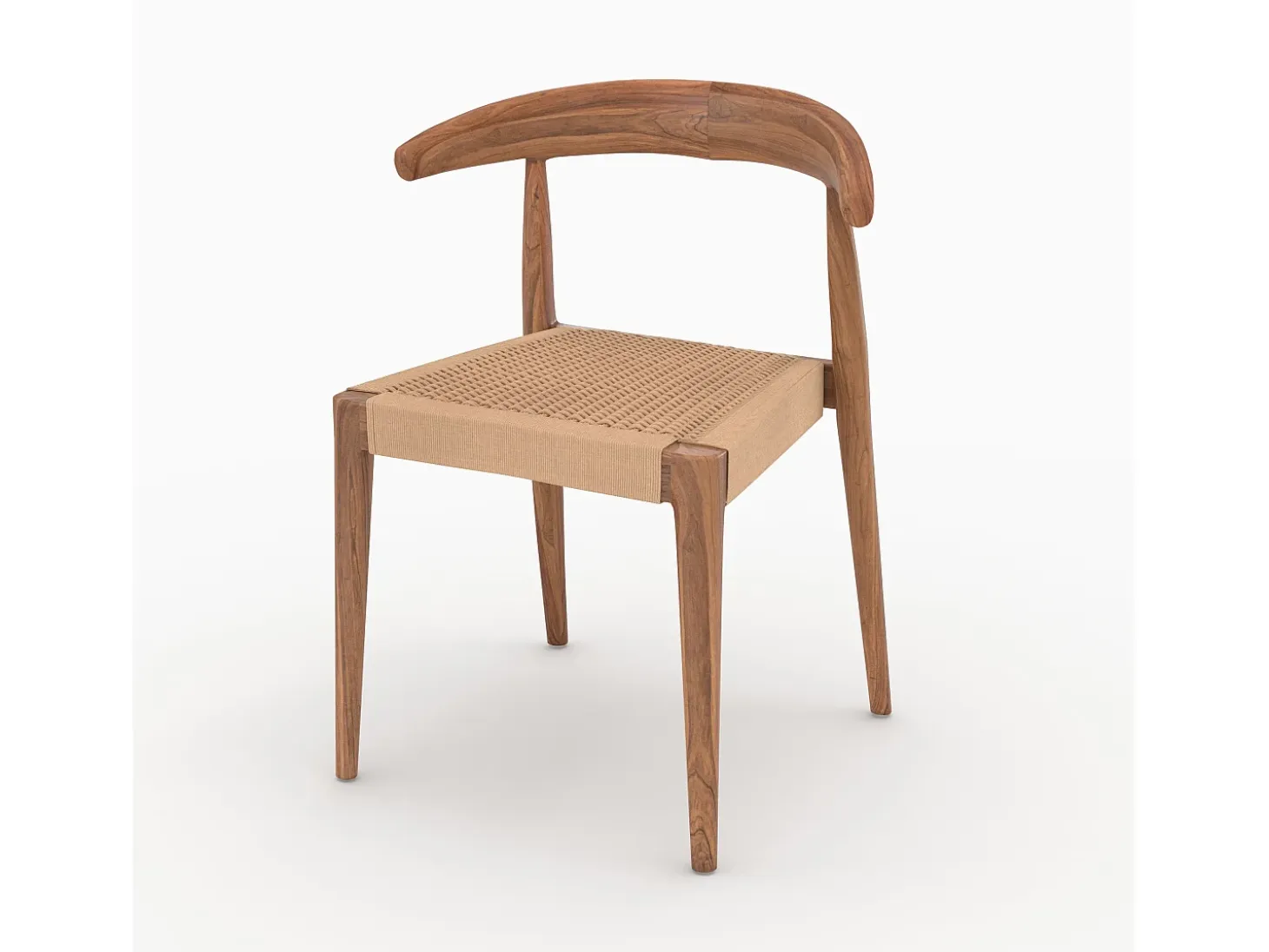 Set de 2 sillas en madera de teca y cuerda trenzada tipo loom - Alia