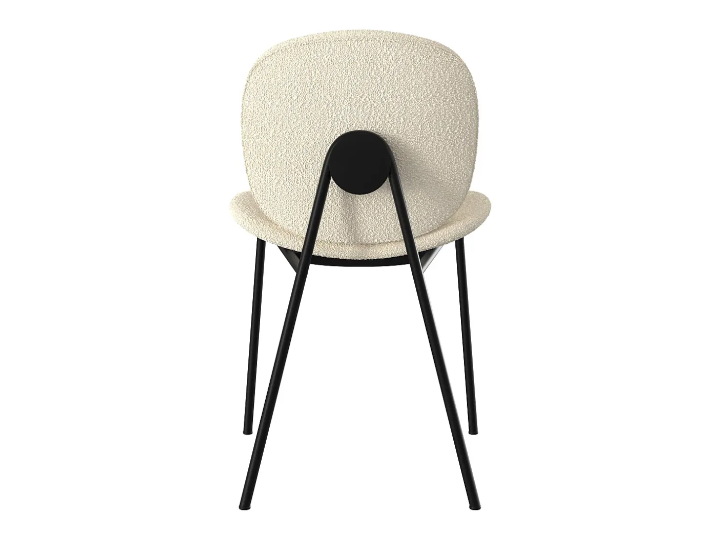 Set de 2 sillas en tejido bouclé beige y patas de metal negro - Iris