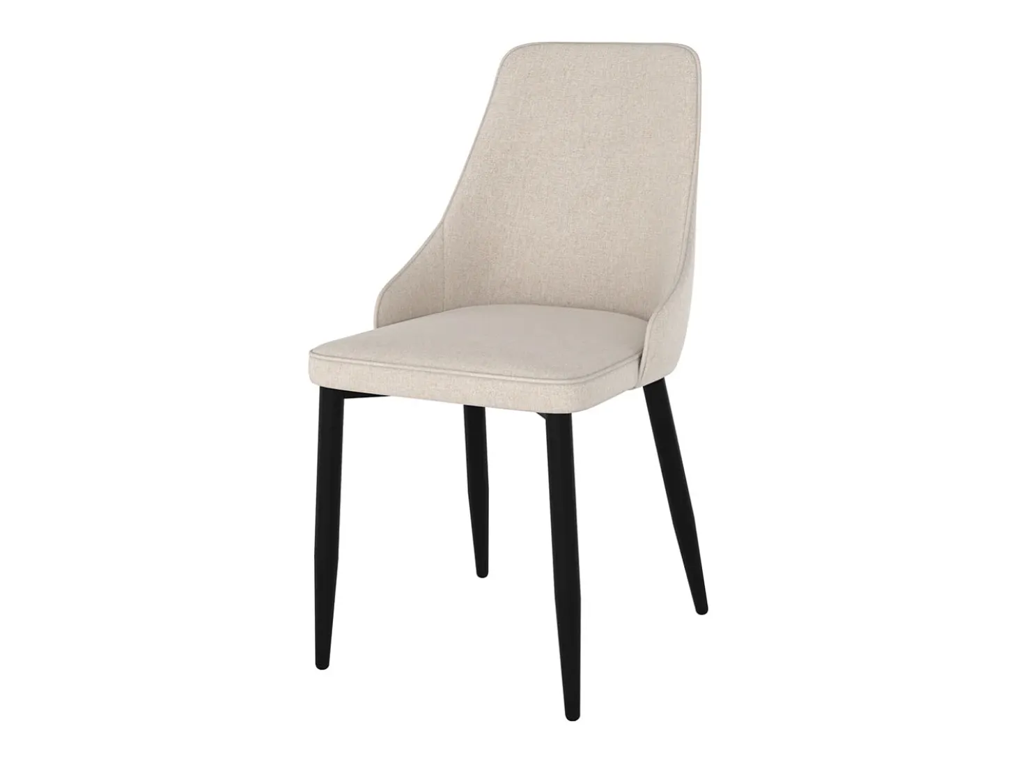 Set de 2 sillas en tela beige con patas de metal - Pipo