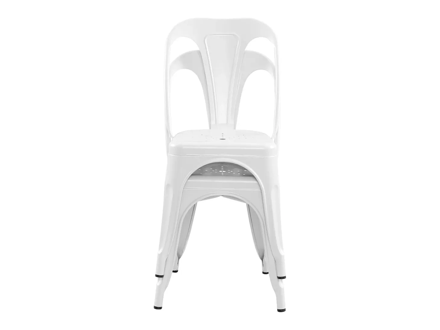 Set de 2 sillas Indus blancas mate de metal con acabado mate