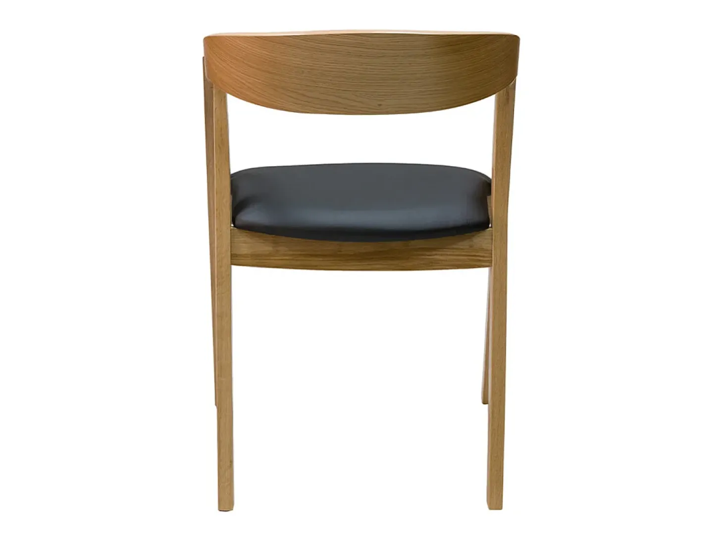 Set de 2 sillas nórdicas apilables de madera clara de roble macizo y asiento negro LOVA