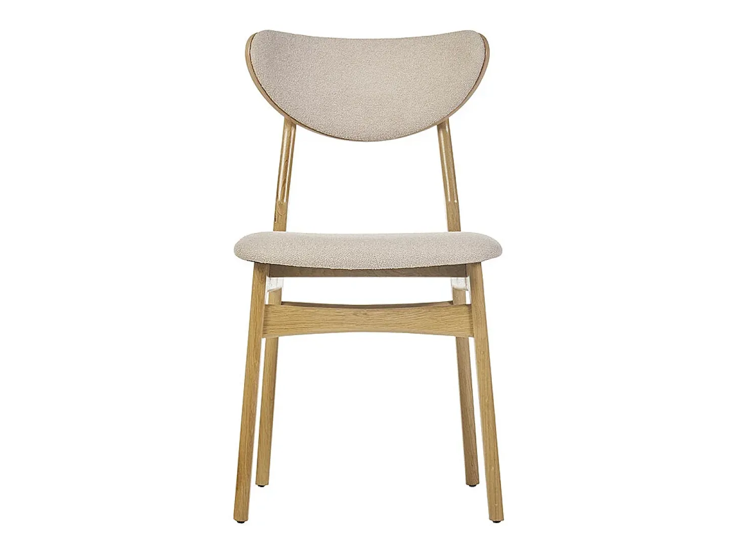 Set de 2 sillas nórdicas de tejido borreguillo beige y madera clara de haya maciza MAYA