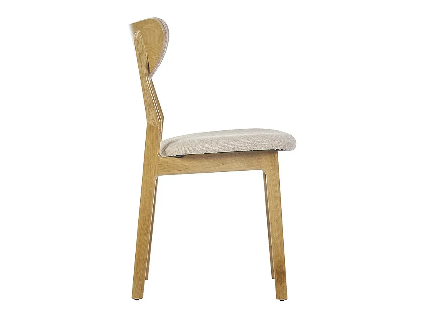 Set de 2 sillas nórdicas de tejido borreguillo beige y madera clara de haya maciza MAYA