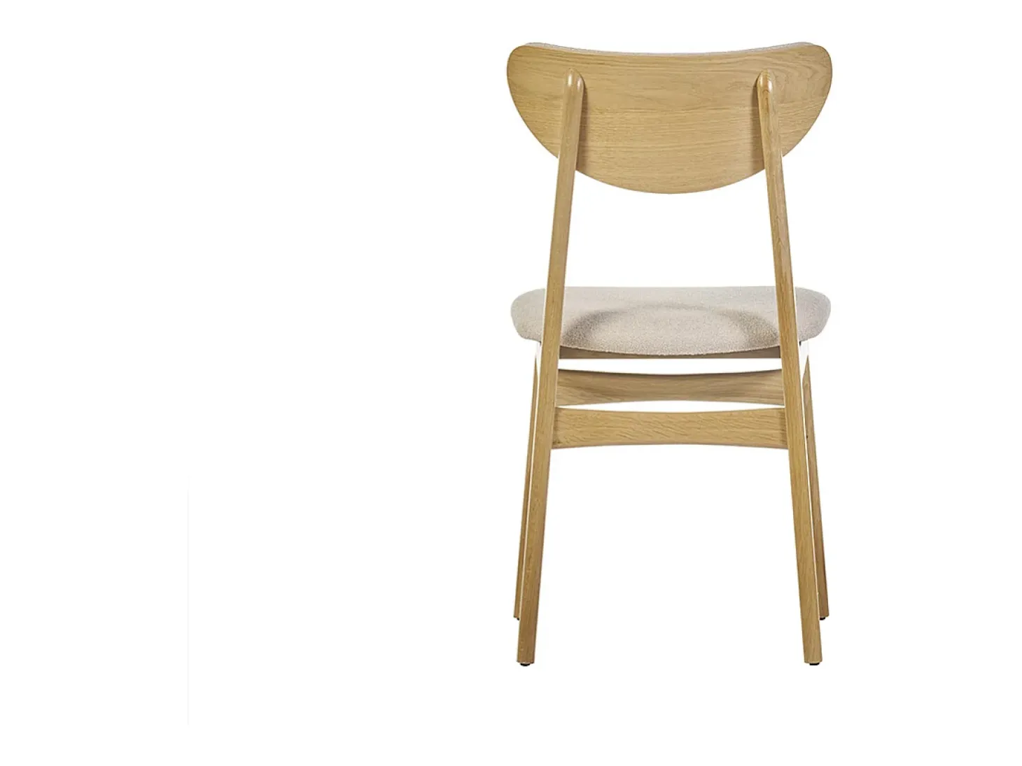 Set de 2 sillas nórdicas de tejido borreguillo beige y madera clara de haya maciza MAYA