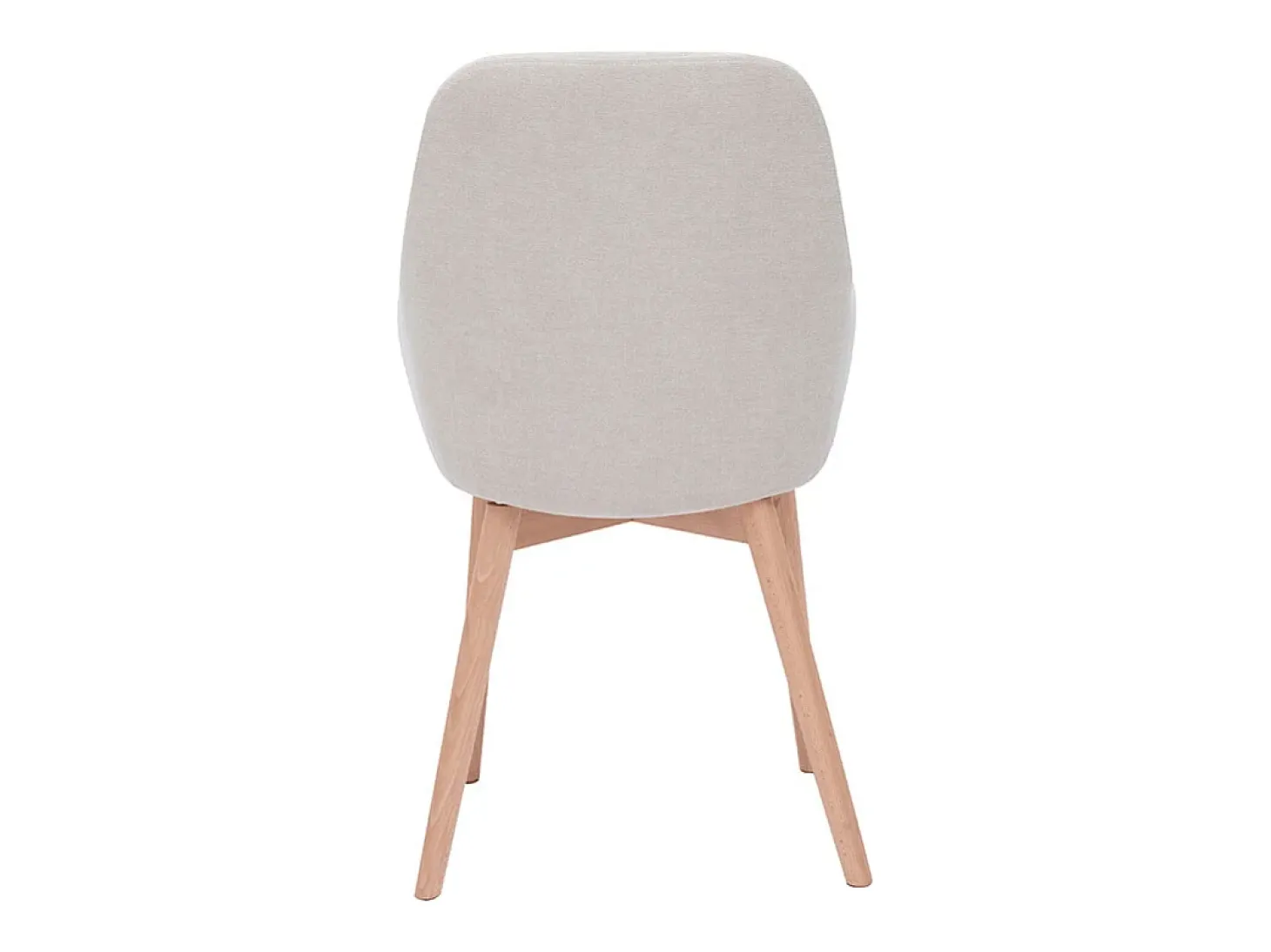 Set de 2 sillas nórdicas de tela efecto aterciopelado beige y madera clara maciza HOLO