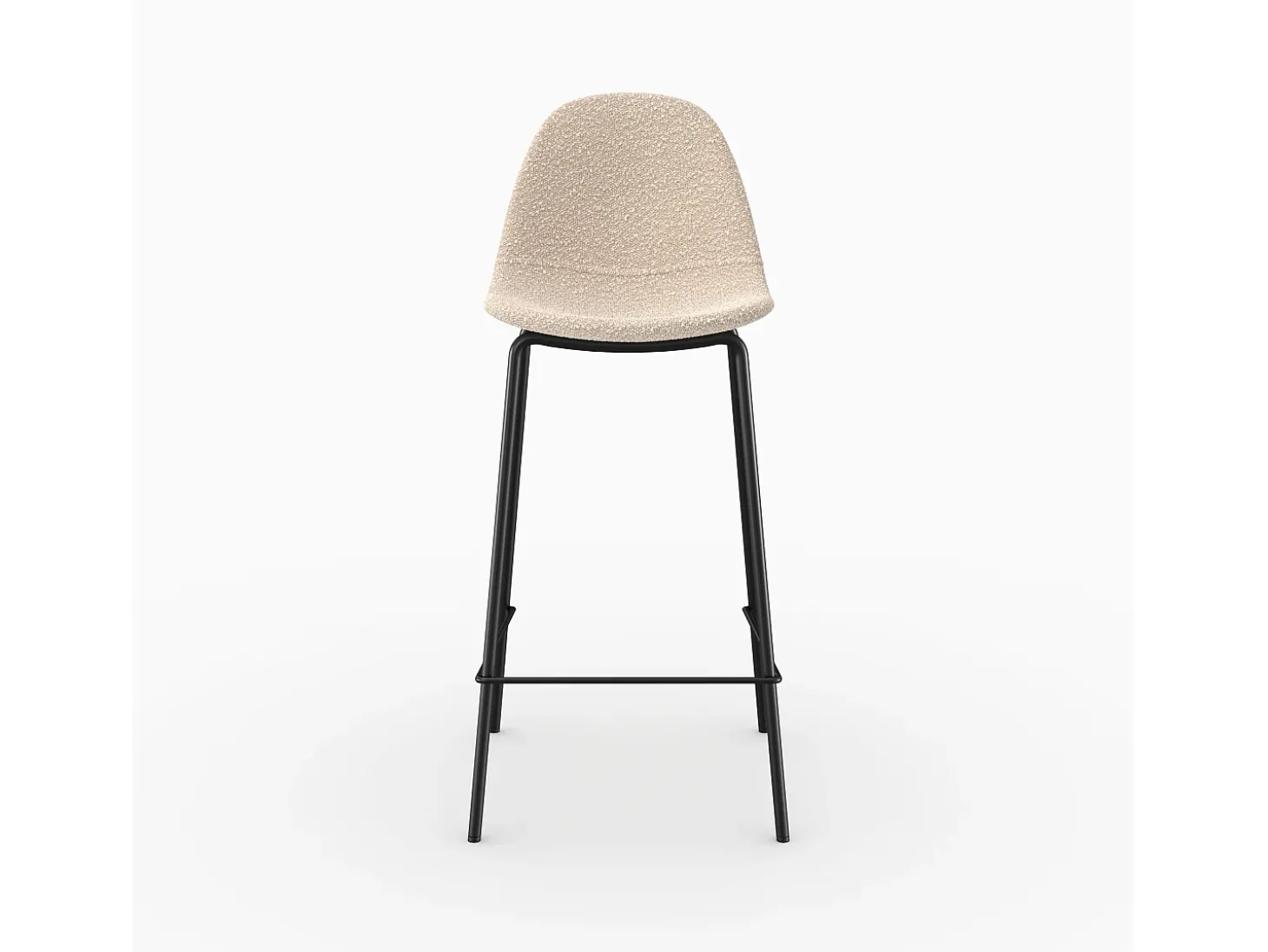 Set de 2 sillas para isla de cocina en tela beige 65,5 cm - Henrik