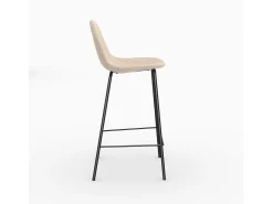 Set de 2 sillas para isla de cocina en tela beige 65,5 cm - Henrik