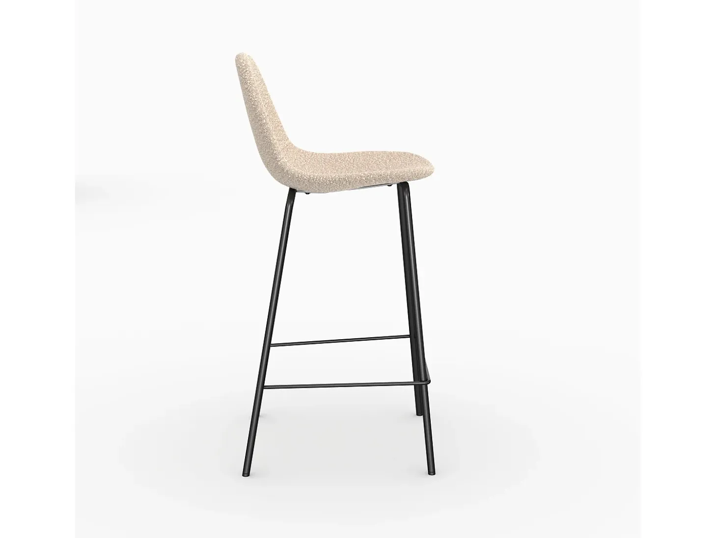 Set de 2 sillas para isla de cocina en tela beige 65,5 cm - Henrik