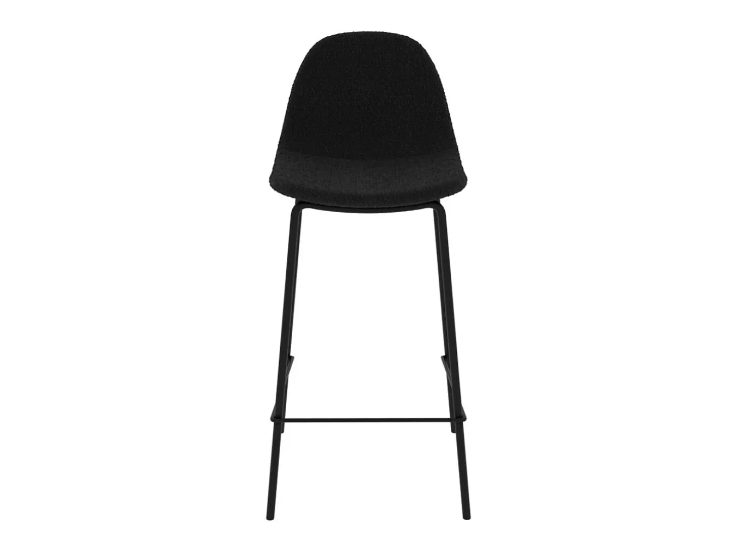 Set de 2 sillas para isla de cocina en tela bouclé negra 65,5 cm - Henrik