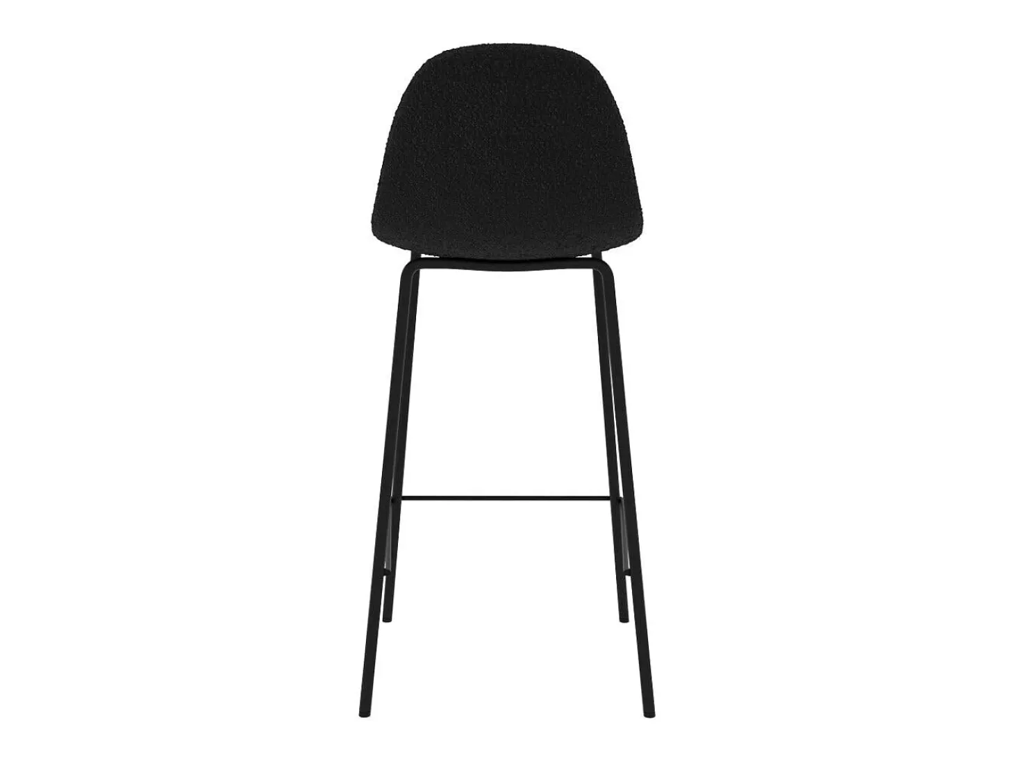 Set de 2 sillas para isla de cocina en tela bouclé negra 65,5 cm - Henrik