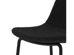 Set de 2 sillas para isla de cocina en tela bouclé negra 65,5 cm - Henrik