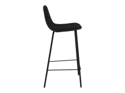 Set de 2 sillas para isla de cocina en tela bouclé negra 65,5 cm - Henrik