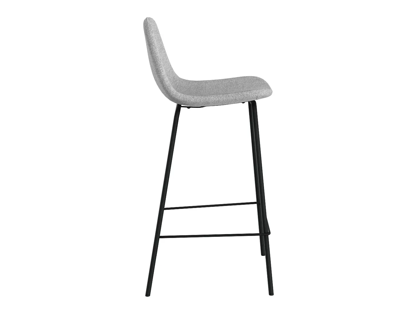 Set de 2 sillas para isla central en tela gris claro 65 cm - Henrik