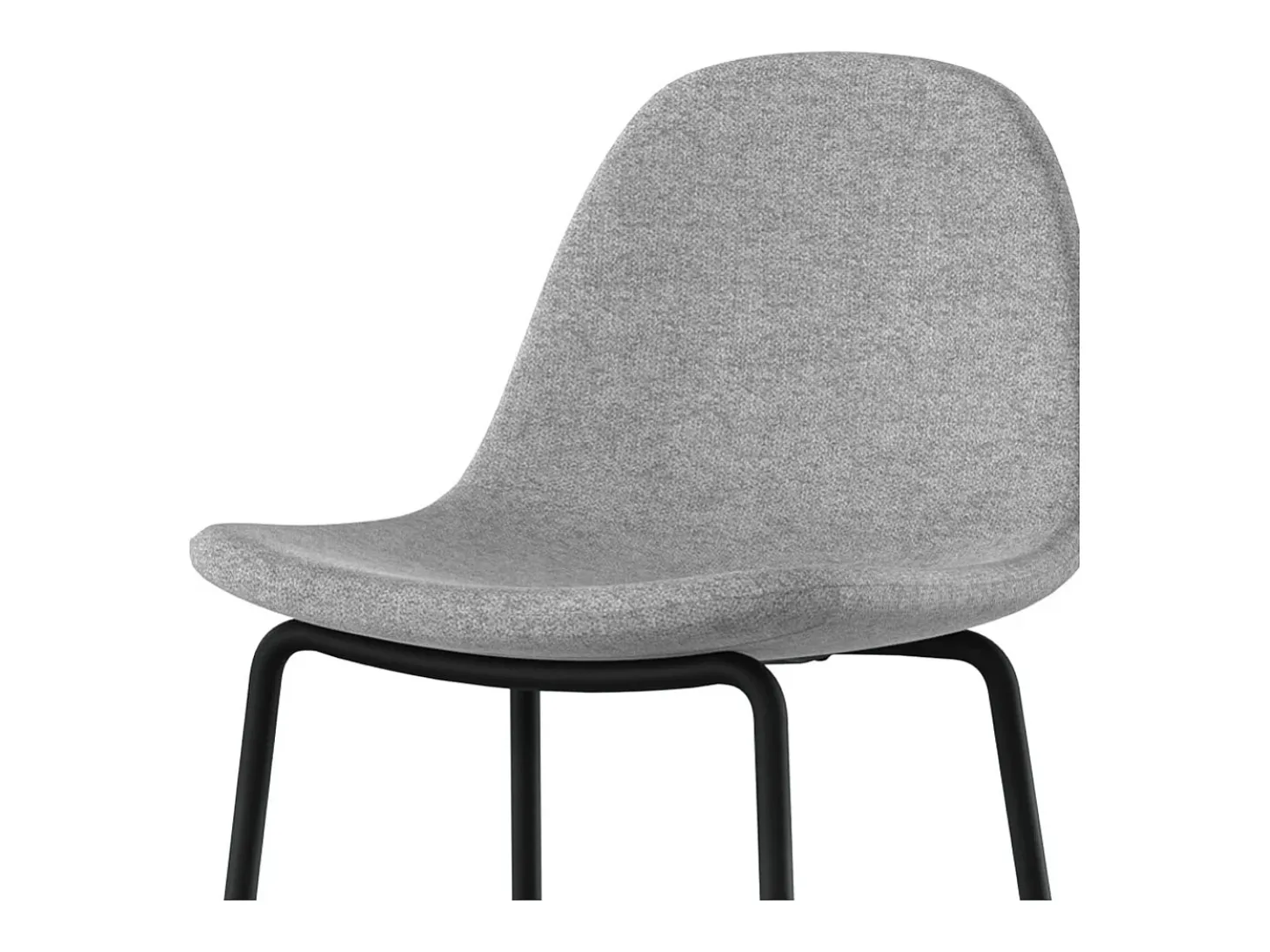 Set de 2 sillas para isla central en tela gris claro 65 cm - Henrik