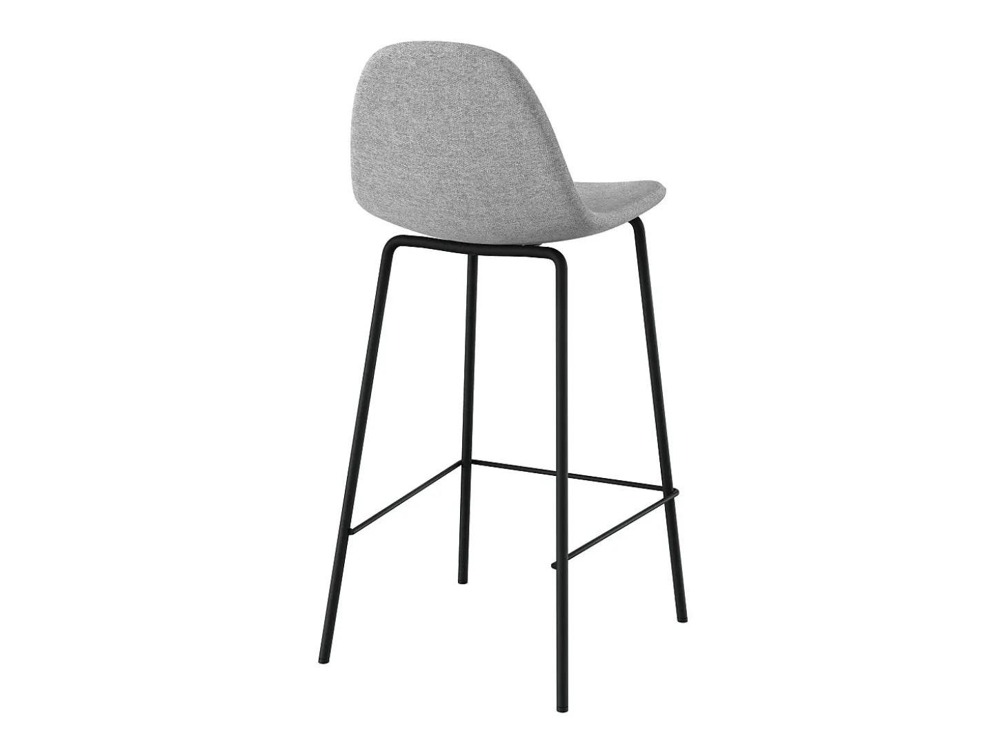 Set de 2 sillas para isla central en tela gris claro 65 cm - Henrik