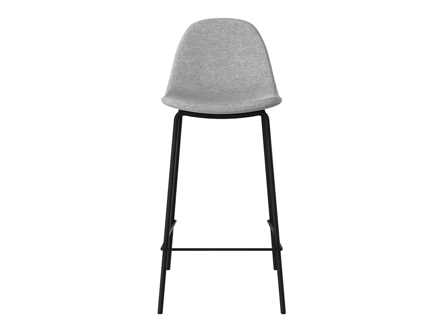 Set de 2 sillas para isla central en tela gris claro 65 cm - Henrik