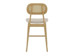 Set de 2 sillas para isla de cocina en madera y tela beige 64,5 cm - Maria
