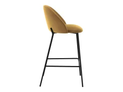 Set de 2 sillas para isla de cocina de terciopelo amarillo 66 cm - Karl
