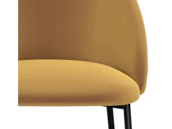 Set de 2 sillas para isla de cocina de terciopelo amarillo 66 cm - Karl