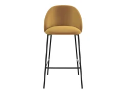Set de 2 sillas para isla de cocina de terciopelo amarillo 66 cm - Karl