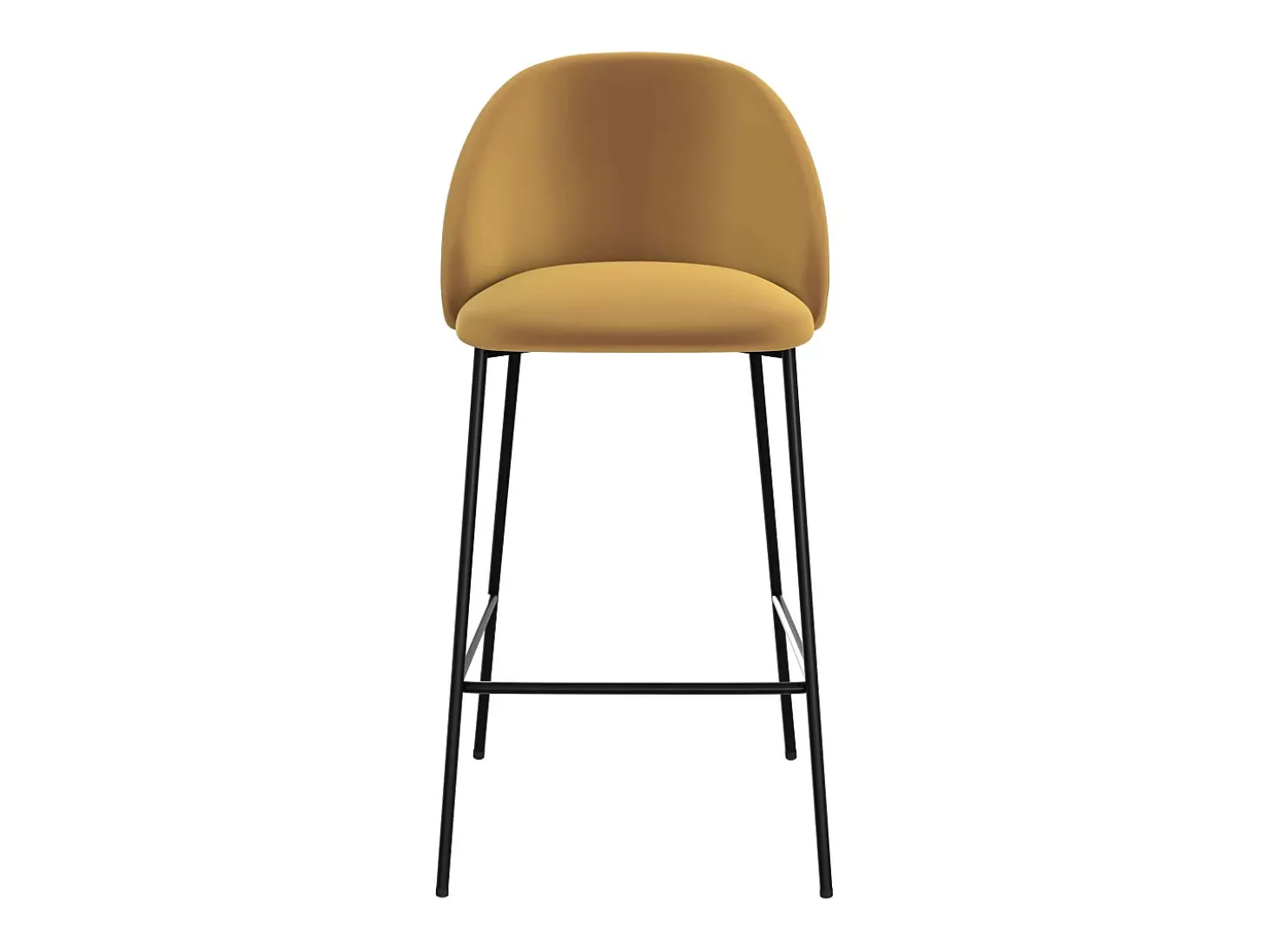 Set de 2 sillas para isla de cocina de terciopelo amarillo 66 cm - Karl