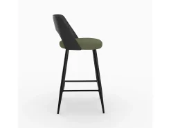 Set de 2 sillas para isla central en tejido bouclé verde 66 cm - Mindy