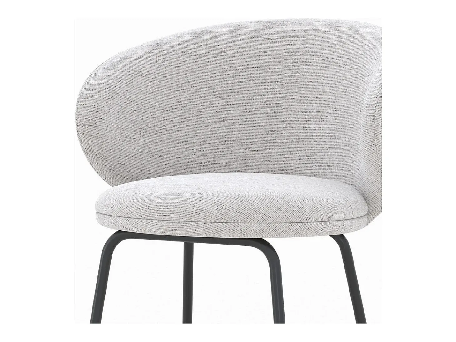 Set de 2 sillas para isla central en tela gris claro 68 cm - Cécilia