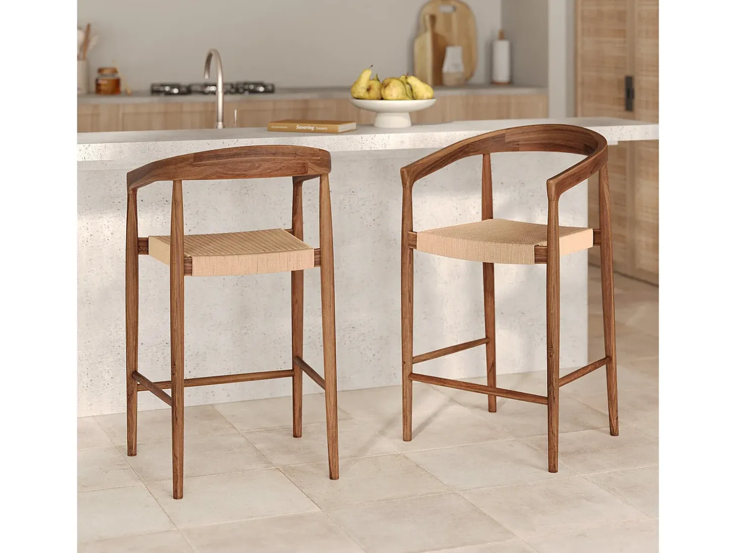 Set de 2 sillas para isla central 65 cm - Bali