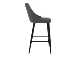 Set de 2 sillas para isla de cocina en tela gris oscuro 66,5 cm - Pipo