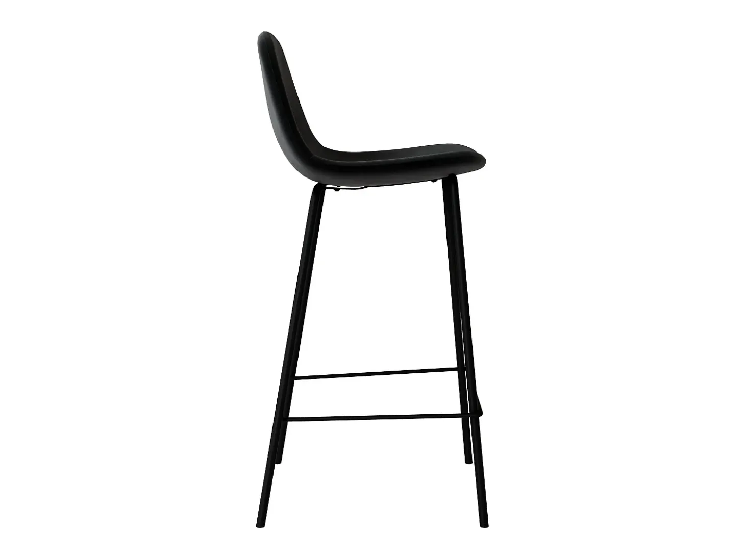Set de 2 sillas para isla de cocina en terciopelo negro 65 cm - Henrik