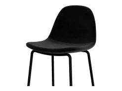 Set de 2 sillas para isla de cocina en terciopelo negro 65 cm - Henrik