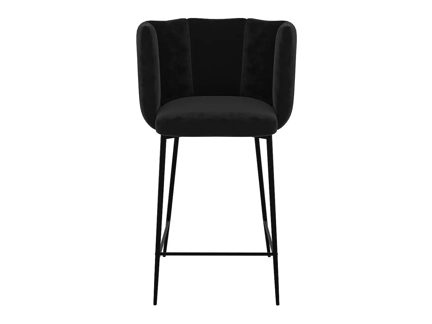 Set de 2 sillas para isla de cocina de terciopelo negro 65 cm - Rosy