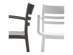 Set de 4 Sillas SHYLA gris interior/exterior con reposabrazos