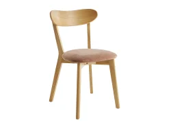 Set de 2 sillas vintage de madera de roble claro y tela efecto aterciopelado texturizado DOVE