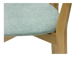 Set de 2 sillas vintage de madera de roble claro y tela efecto aterciopelado verde celadón LUCIA