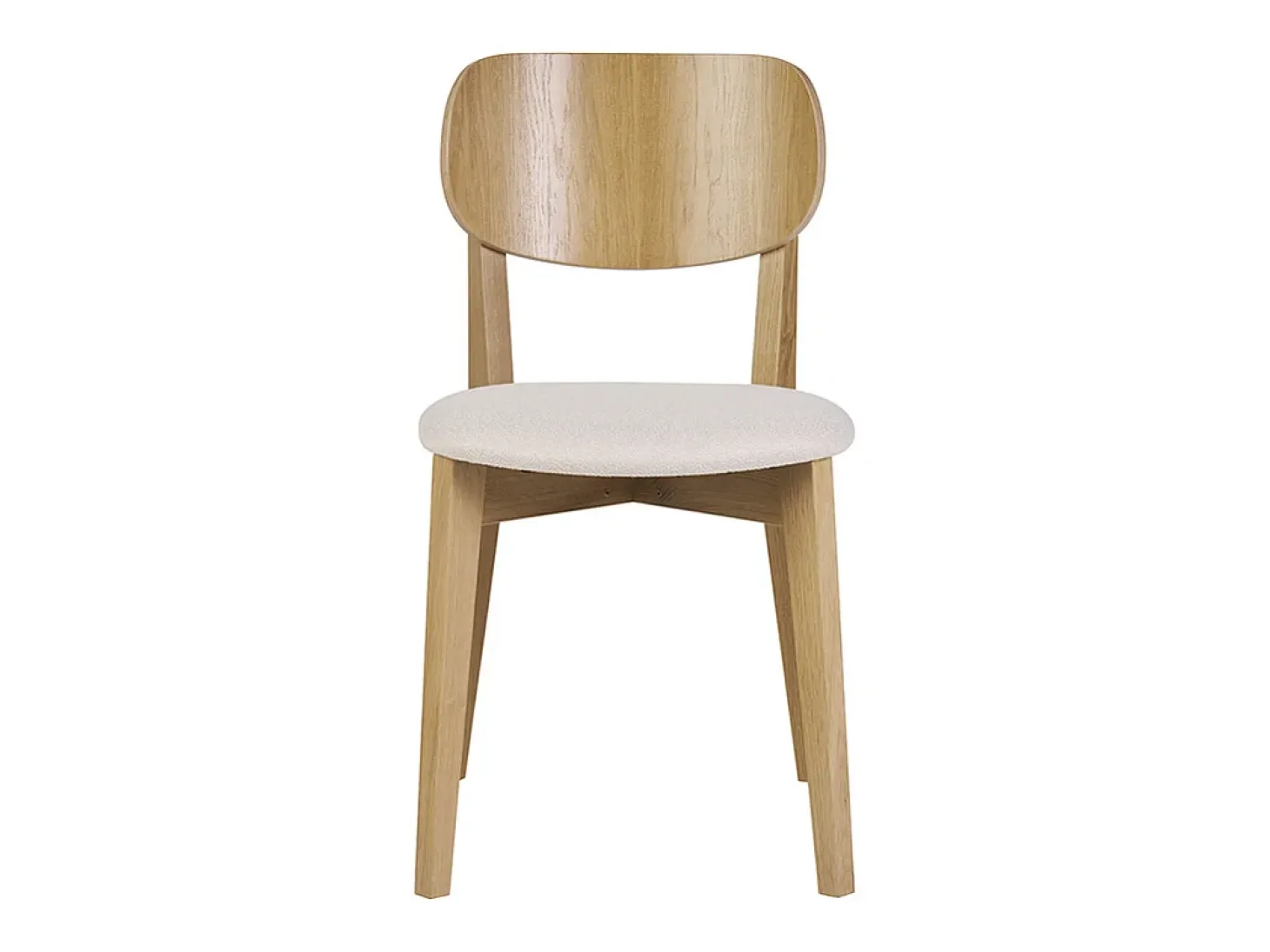 Set de 2 sillas vintage de madera de roble claro y borreguillo LUCIA