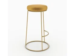 Set de 2 taburetes de bar 73 cm en terciopelo amarillo curry - Kendal