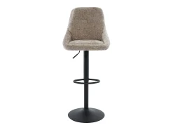 Set de 2 taburetes de bar de tela texturizada y metal - Altura ajustable - Topo - LARANZA